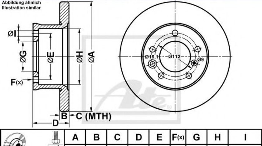 Disc frana MERCEDES G-CLASS Cabrio (W463) (1989 - 2016) ATE 24.0116-0133.1 piesa NOUA