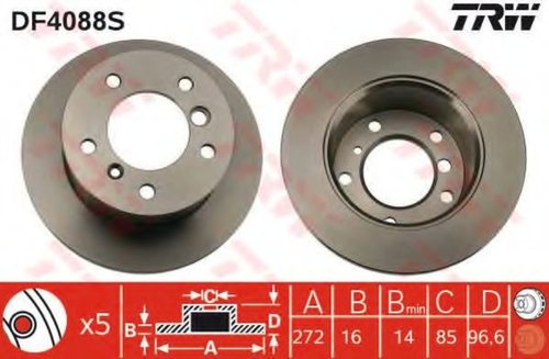 Disc frana MERCEDES G-CLASS (W460) (1979 - 1993) TRW DF4088S piesa NOUA