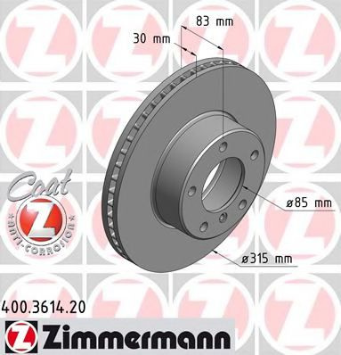 Disc frana MERCEDES G-CLASS (W461) (1990 - 2016) ZIMMERMANN 400.3614.20 piesa NOUA