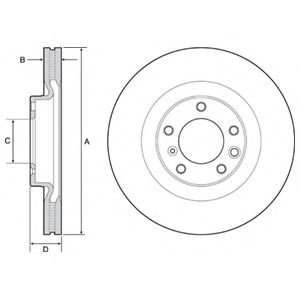 Disc frana MERCEDES G-CLASS (W463) (1989 - 2016) DELPHI BG9119C piesa NOUA