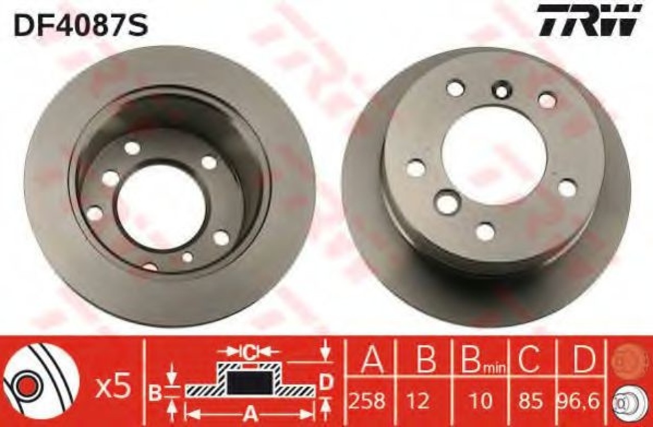 Disc frana MERCEDES G-CLASS (W463) (1989 - 2016) TRW DF4087S piesa NOUA