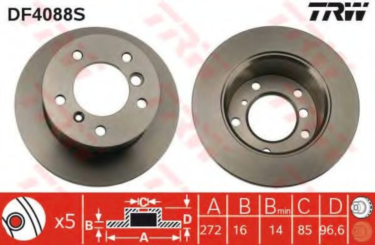 Disc frana MERCEDES G-CLASS (W463) (1989 - 2016) TRW DF4088S piesa NOUA