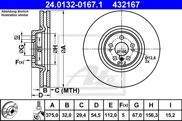 Disc frana MERCEDES GL-CLASS (X164) (2006 - 2012) ATE 24.0132-0167.1 piesa NOUA