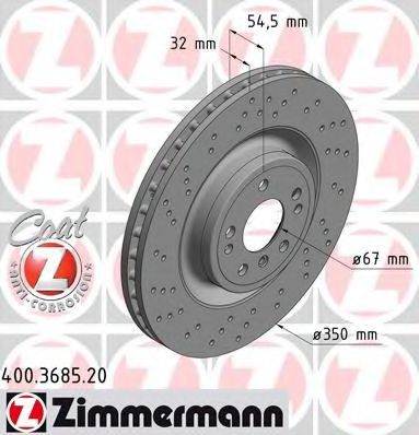 Disc frana MERCEDES GLE Cupe (C292) (2015 - 2016) ZIMMERMANN 400.3685.20 piesa NOUA