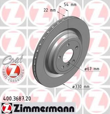 Disc frana MERCEDES GLE (W166) (2015 - 2016) ZIMMERMANN 400.3687.20 piesa NOUA
