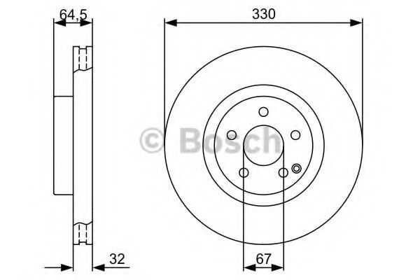 Disc frana MERCEDES GLK-CLASS (X204) (2008 - 2016) BOSCH 0 986 479 332 piesa NOUA