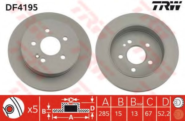 Disc frana MERCEDES M-CLASS (W163) (1998 - 2005) TRW DF4195 piesa NOUA