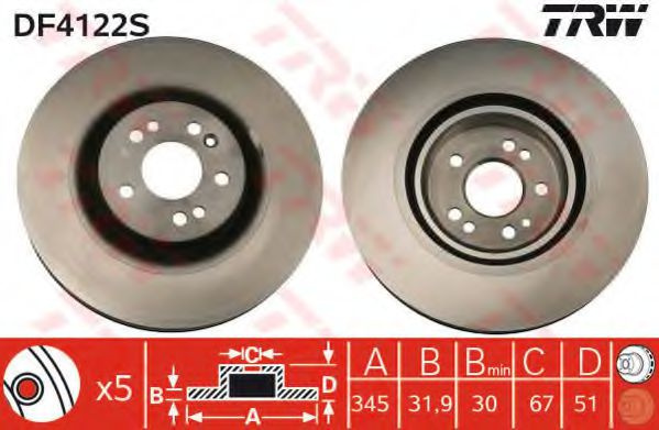 Disc frana MERCEDES M-CLASS (W163) (1998 - 2005) TRW DF4222S piesa NOUA