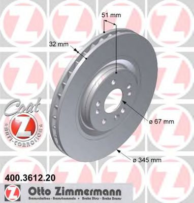 Disc frana MERCEDES M-CLASS (W163) (1998 - 2005) ZIMMERMANN 400.3612.20 piesa NOUA