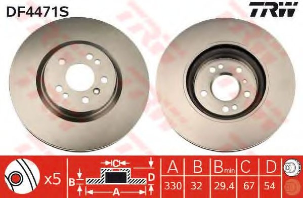 Disc frana MERCEDES M-CLASS (W164) (2005 - 2011) TRW DF4471S piesa NOUA
