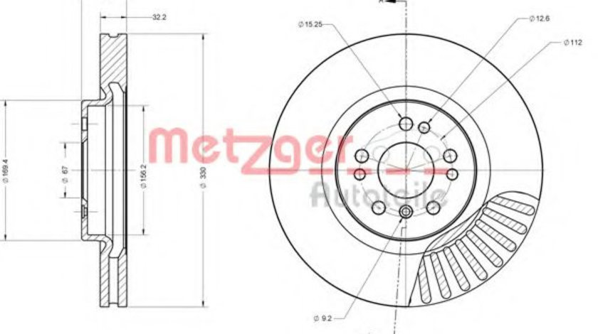 Disc frana MERCEDES M-CLASS (W164) (2005 - 2011) METZGER 6110517 piesa NOUA