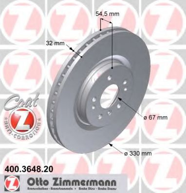 Disc frana MERCEDES M-CLASS (W164) (2005 - 2011) ZIMMERMANN 400.3648.20 piesa NOUA