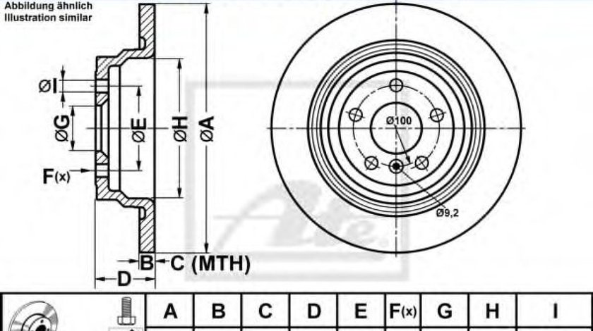 Disc frana MERCEDES M-CLASS (W166) (2011 - 2016) ATE 24.0114-0119.1 piesa NOUA