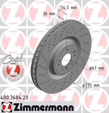 Disc frana MERCEDES M-CLASS (W166) (2011 - 2016) ZIMMERMANN 400.3684.20 piesa NOUA