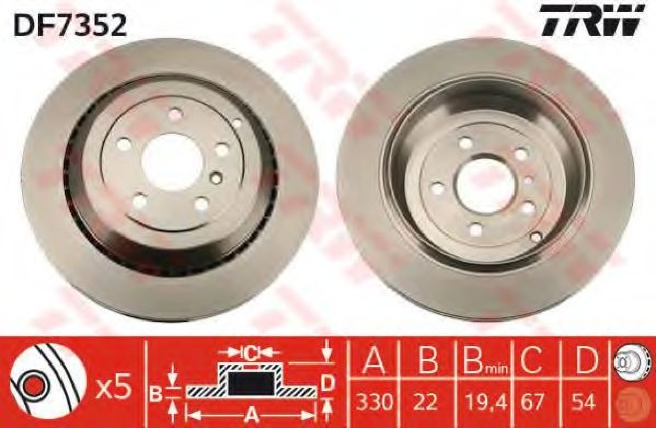 Disc frana MERCEDES R-CLASS (W251, V251) (2006 - 2016) TRW DF7352 piesa NOUA