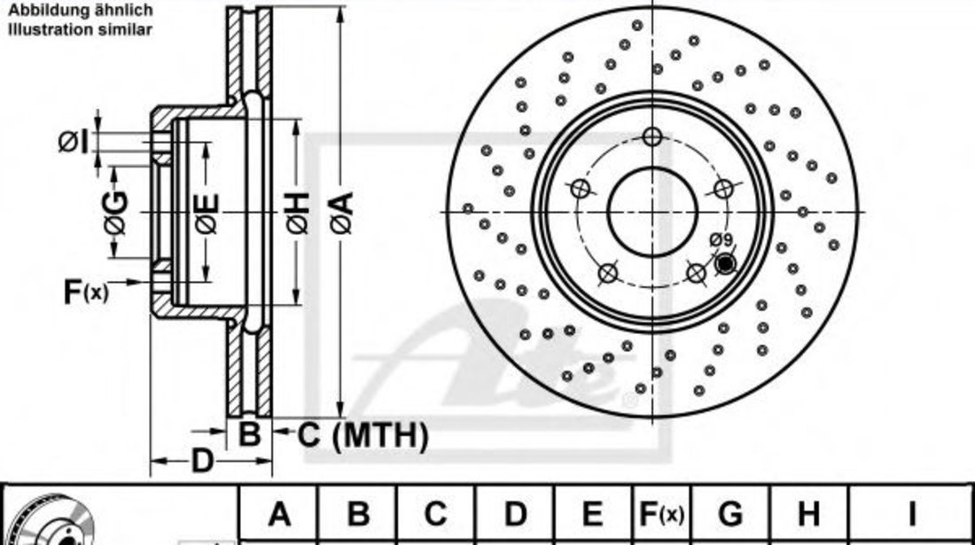 Disc frana MERCEDES S-CLASS (W220) (1998 - 2005) ATE 24.0130-0172.1 piesa NOUA