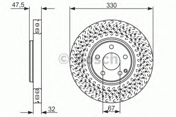 Disc frana MERCEDES S-CLASS (W220) (1998 - 2005) BOSCH 0 986 479 334 piesa NOUA