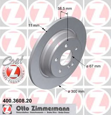 Disc frana MERCEDES S-CLASS (W220) (1998 - 2005) ZIMMERMANN 400.3608.20 piesa NOUA