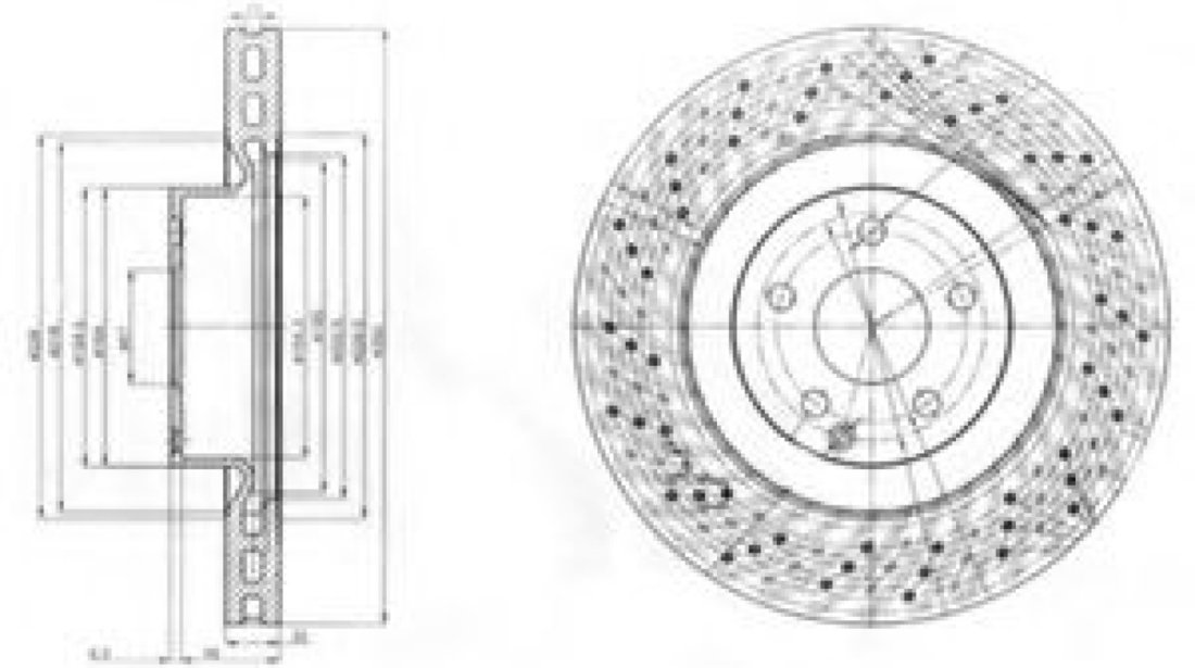 Disc frana MERCEDES S-CLASS (W221) (2005 - 2013) DELPHI BG9057 piesa NOUA