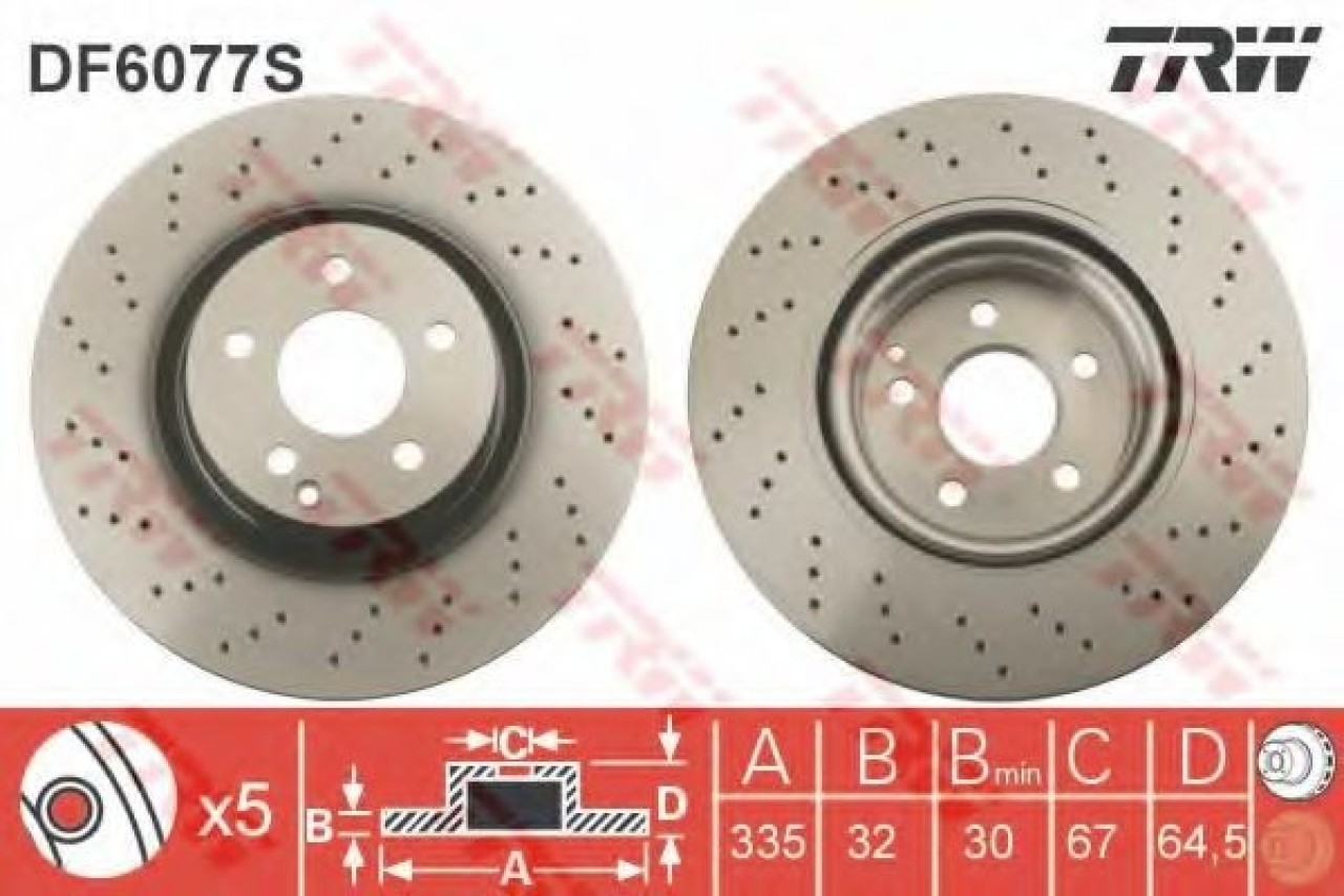 Disc frana MERCEDES S-CLASS (W221) (2005 - 2013) TRW DF6077S piesa NOUA