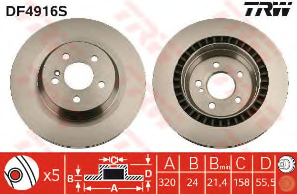Disc frana MERCEDES S-CLASS (W221) (2005 - 2013) TRW DF4916S piesa NOUA