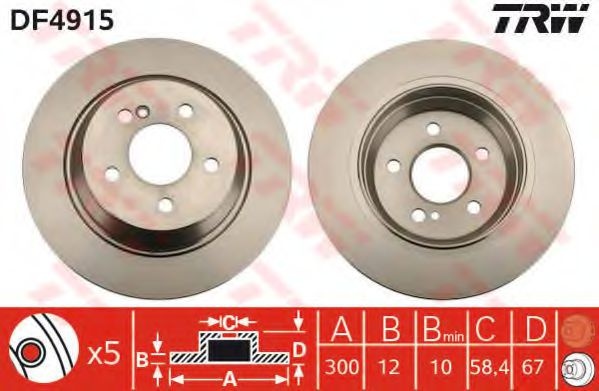 Disc frana MERCEDES S-CLASS (W221) (2005 - 2013) TRW DF4915 piesa NOUA