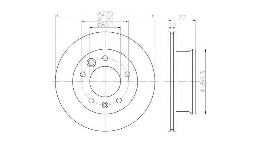 Disc frana Mercedes SPRINTER 2-t platou / sasiu (901, 902) 1995-2006 #3 08681410