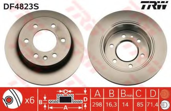 Disc frana MERCEDES SPRINTER 3,5-t bus (906) (2006 - 2016) TRW DF4823S piesa NOUA