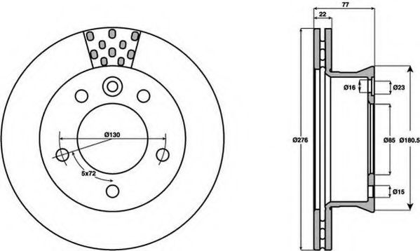 Disc frana MERCEDES SPRINTER 3-t platou / sasiu (903) (1995 - 2006) JURID 569122J piesa NOUA