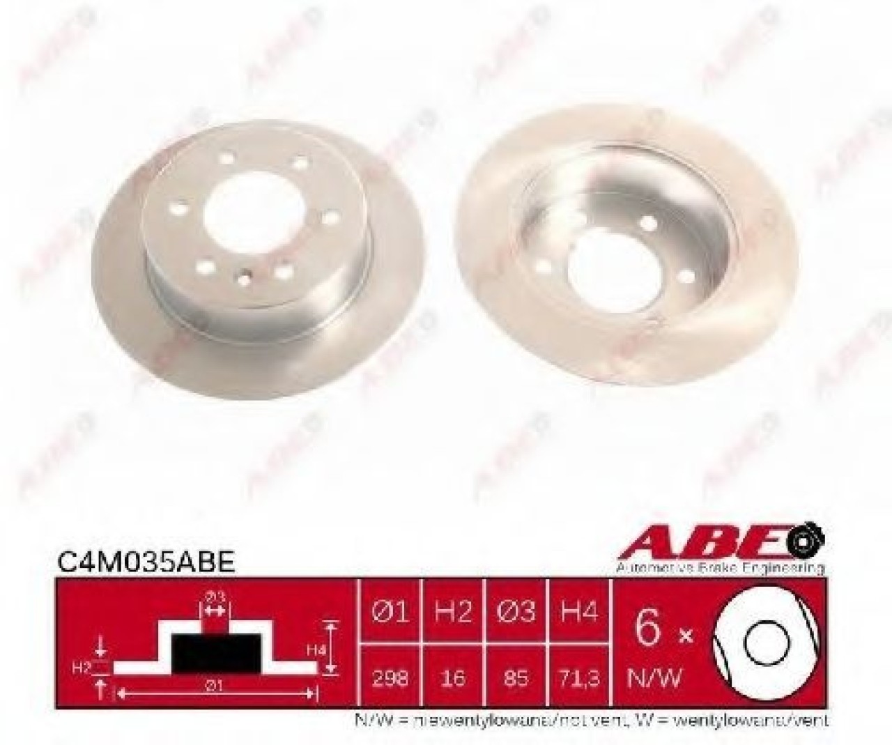Disc frana MERCEDES SPRINTER 3-t platou / sasiu (906) (2006 - 2016) ABE C4M035ABE piesa NOUA