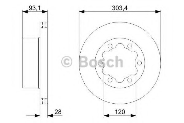 Disc frana MERCEDES SPRINTER 4,6-t platou / sasiu (906) (2006 - 2016) BOSCH 0 986 479 296 piesa NOUA