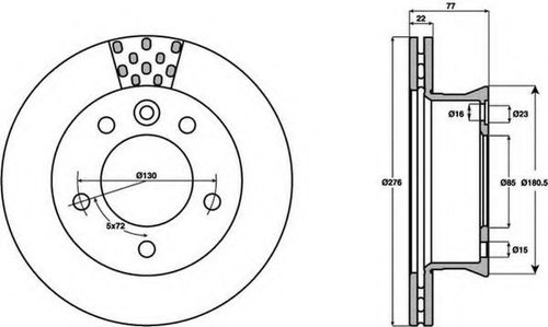 Disc frana MERCEDES SPRINTER 4-t platou / sasiu (904) (1996 - 2006) JURID 569122J piesa NOUA