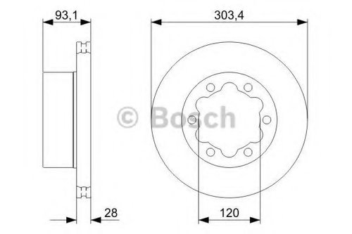 Disc frana MERCEDES SPRINTER 5-t caroserie (906) (2006 - 2016) BOSCH 0 986 479 296 piesa NOUA