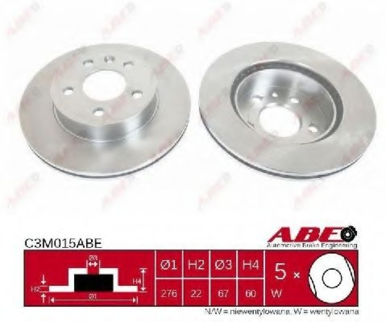 Disc frana MERCEDES V-CLASS (638/2) (1996 - 2003) ABE C3M015ABE piesa NOUA