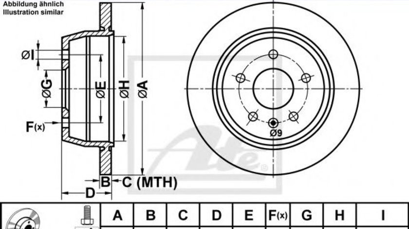 Disc frana MERCEDES V-CLASS (638/2) (1996 - 2003) ATE 24.0110-0228.1 piesa NOUA