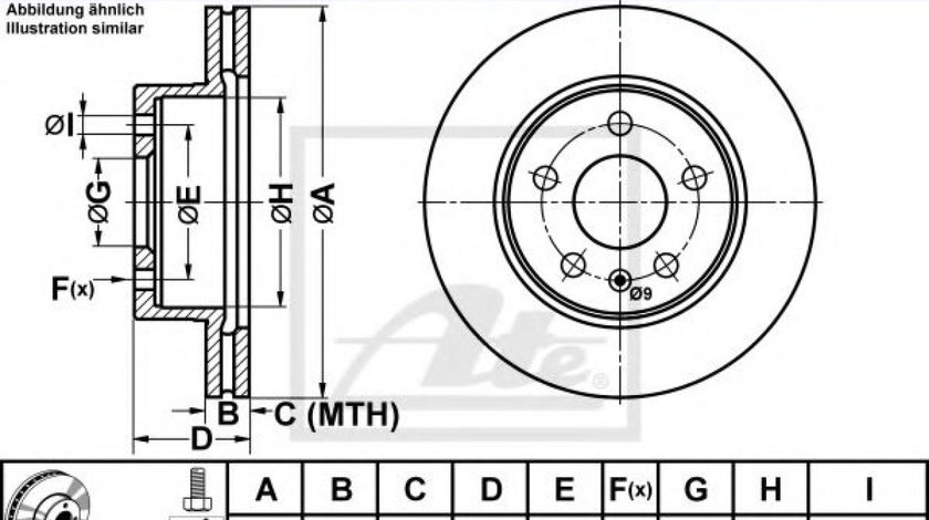 Disc frana MERCEDES V-CLASS (638/2) (1996 - 2003) ATE 24.0122-0162.1 piesa NOUA