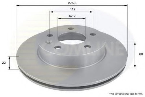 Disc frana MERCEDES V-CLASS (638/2) (1996 - 2003) COMLINE ADC1608V piesa NOUA