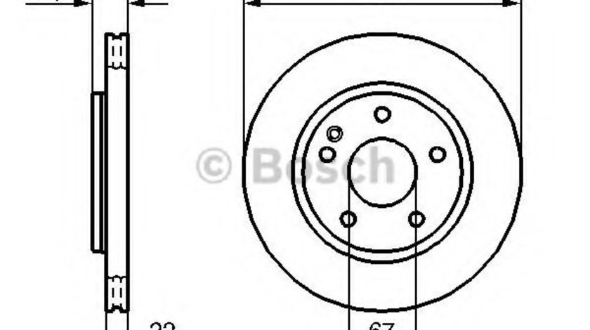 Disc frana MERCEDES VANEO (414) (2002 - 2005) BOSCH 0 986 479 B67 piesa NOUA