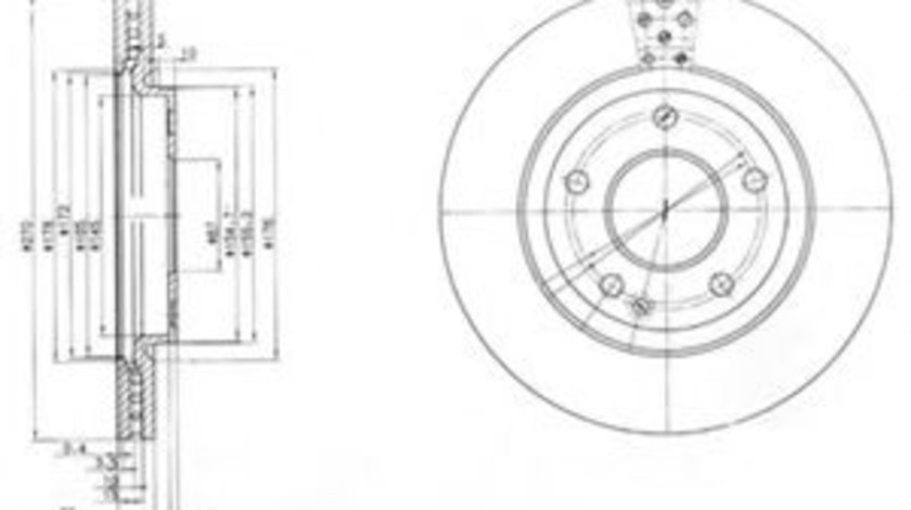 Disc frana MERCEDES VANEO (414) (2002 - 2005) DELPHI BG3709 piesa NOUA