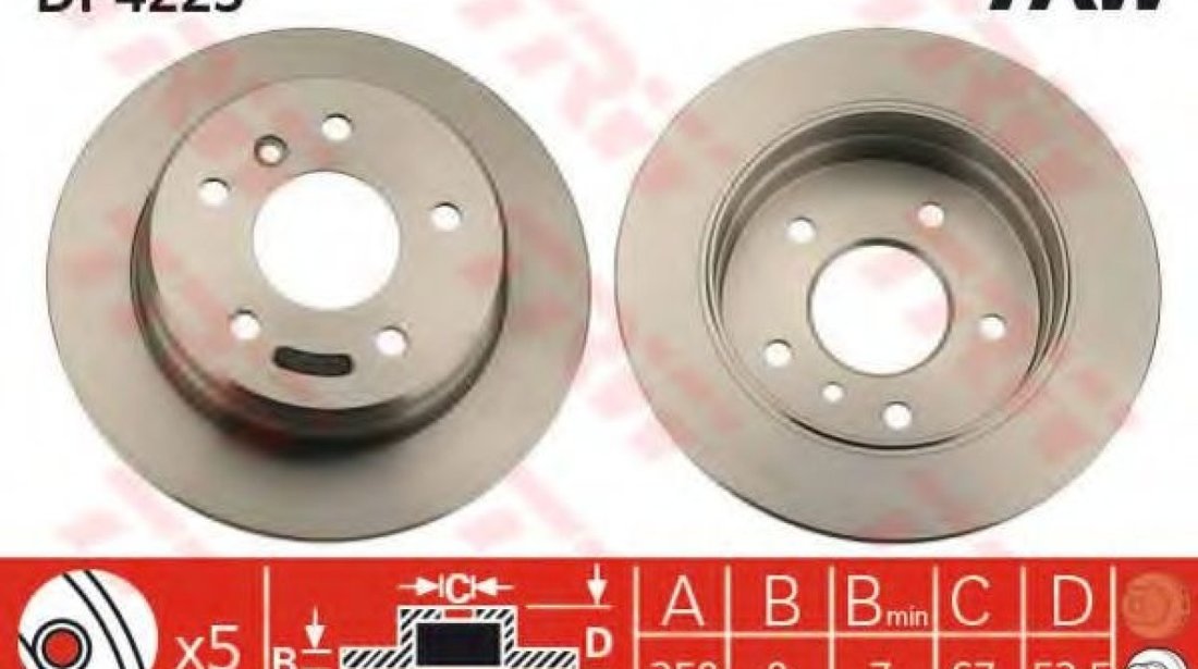 Disc frana MERCEDES VANEO (414) (2002 - 2005) TRW DF4223 piesa NOUA