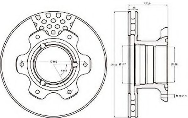 Disc frana MERCEDES VARIO cabina cu motor (1996 - 2016) JURID 567763J piesa NOUA