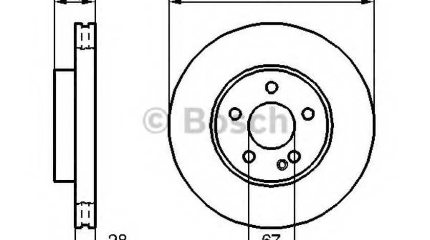 Disc frana MERCEDES VIANO (W639) (2003 - 2016) BOSCH 0 986 479 C50 piesa NOUA