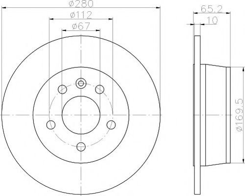 Disc frana MERCEDES VITO bus (638) (1996 - 2003) TEXTAR 92074503 piesa NOUA