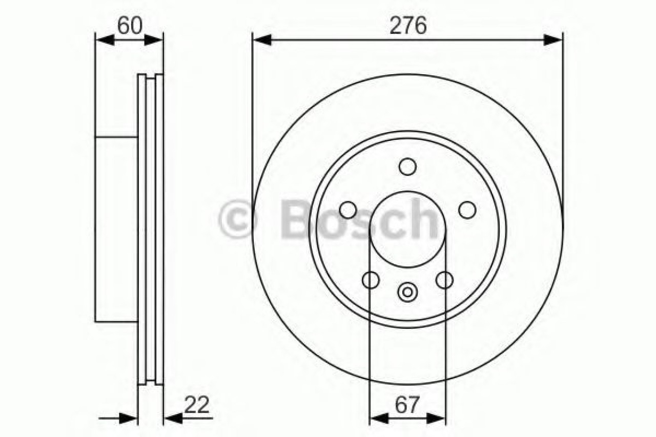 Disc frana MERCEDES VITO caroserie (638) (1997 - 2003) BOSCH 0 986 479 R95 piesa NOUA