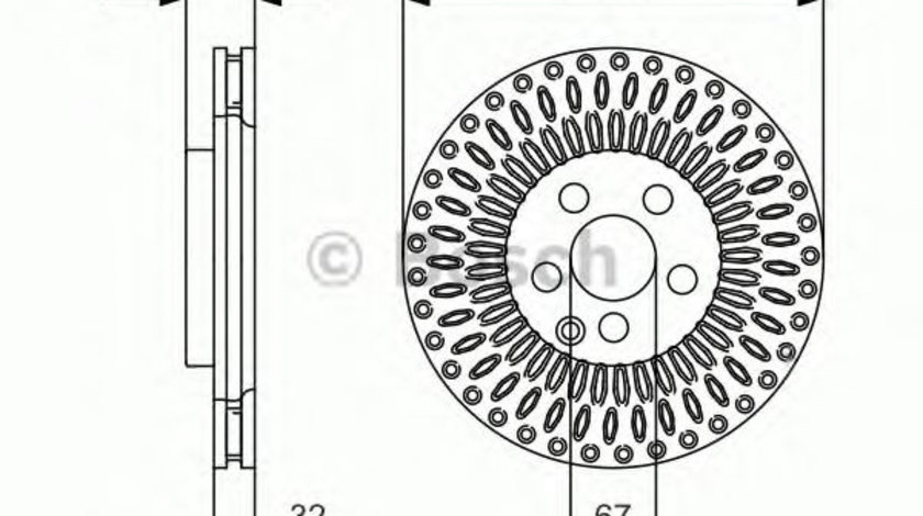 Disc frana MERCEDES VITO caroserie (W447) (2014 - 2016) BOSCH 0 986 479 D13 piesa NOUA