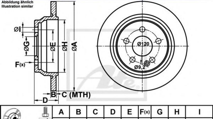 Disc frana MERCEDES VITO / MIXTO caroserie (W639) (2003 - 2016) ATE 24.0110-0280.1 piesa NOUA