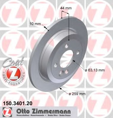 Disc frana MINI MINI Cabriolet (R52) (2004 - 2007) ZIMMERMANN 150.3401.20 piesa NOUA