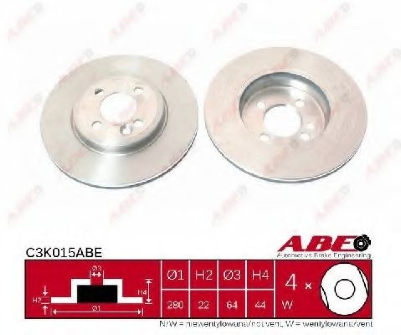 Disc frana MINI MINI Cabriolet (R57) (2007 - 2016) ABE C3K015ABE piesa NOUA