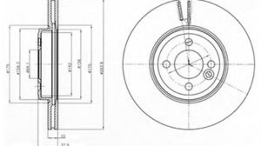 Disc frana MINI MINI Cabriolet (R57) (2007 - 2016) DELPHI BG4184 piesa NOUA