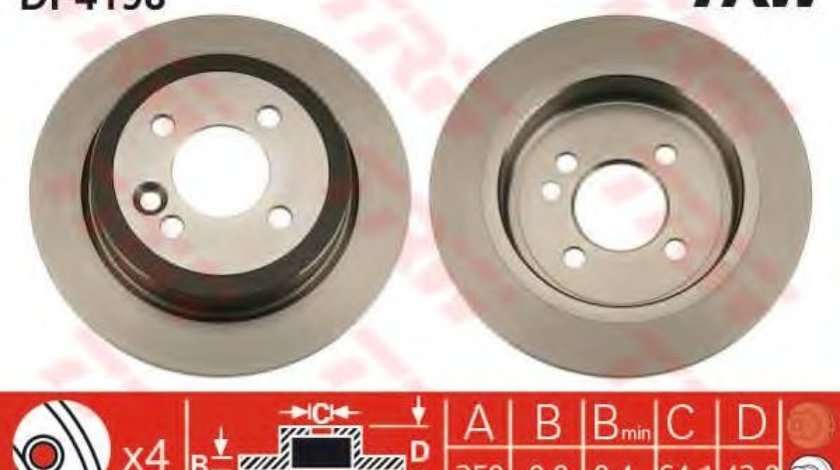 Disc frana MINI MINI CLUBMAN (R55) (2007 - 2015) TRW DF4198 piesa NOUA